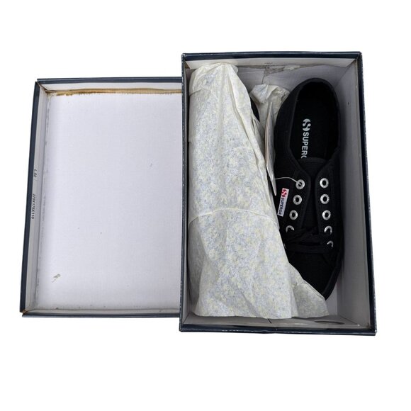 Superga Womens 2750 Cotu Nero Classic Black Canvas Sneakers Size 37 New With Box - Picture 11 of 11